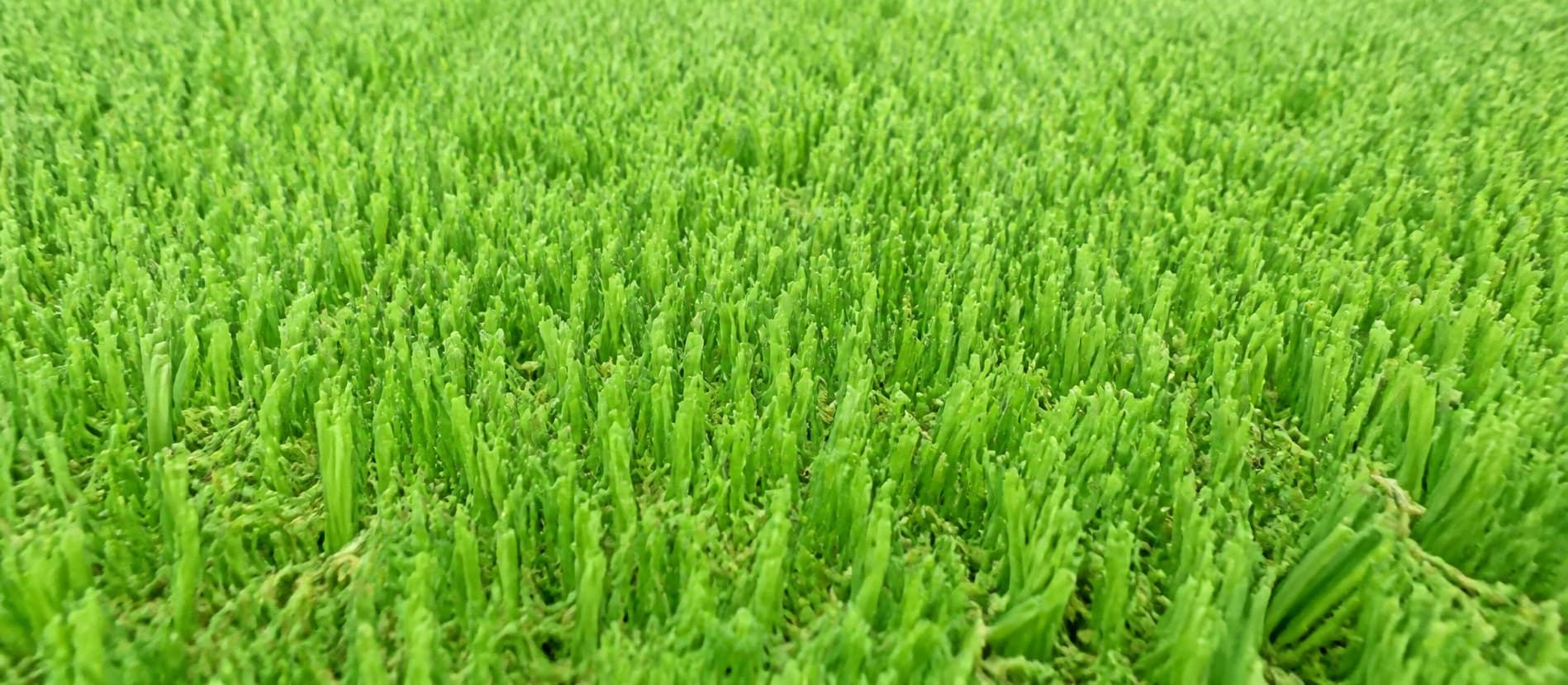 Anfield synthetic turf sample showing light and dark green blades